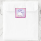 Stoffige Blauwe Glitter Bes Dank Je Zestiende Vierkante Sticker (Tas)