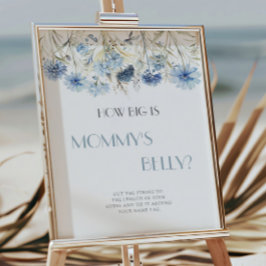 Stoffige blauwe hortensia Hoe groot is mama's buik Poster