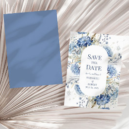 Stoffige Blauwe Hortensia Wilde Bloem Bewaar de Da Kaart