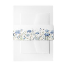 Stoffige Blauwe Hortensia Wilde Bloem Bruiloftsinv Uitnodigingen Wikkel