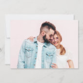 Stoffige blauwe hortensia's pastel roze Foto QR-co Save The Date (Achterkant)