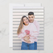 Stoffige blauwe hortensia's pastel roze rozen Foto Save The Date (Achterkant)