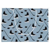 Stoffige Blauwe IJshockey Stick, Schaatsen & Puck  Groot Cadeauzakje (Achterkant)