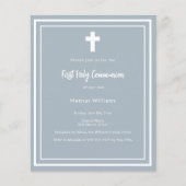 Stoffige blauwe jongen Eerste Heilige Communie uit (Voorkant)