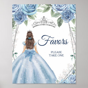 Stoffige Blauwe Jurken Quinceañera Favors Poster
