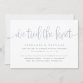 Stoffige blauwe kalligrafie We bonden de knoop bru Kaart (Voorkant)