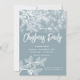 Stoffige blauwe kersttakken corporate kerst kaart