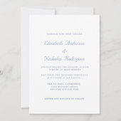 Stoffige blauwe klassieke elegante minimalistische kaart (Voorkant)