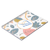 Stoffige Blauwe Koraal Abstracte Natuur Monogram D Notitieboek (Linkerzijde)