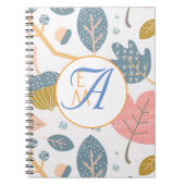 Stoffige Blauwe Koraal Abstracte Natuur Monogram D Notitieboek (Voorkant)