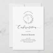 stoffige blauwe krans waterverf Bevestiging Kaart (Voorkant)