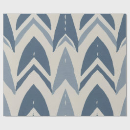 Stoffige blauwe kust batik Parang Chevron geometri Cadeaupapier