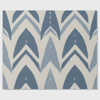 Stoffige blauwe kust batik Parang Chevron geometri Cadeaupapier