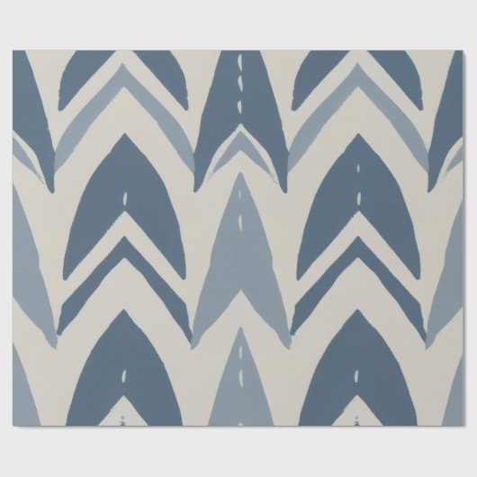 Stoffige blauwe kust batik Parang Chevron geometri Cadeaupapier (Vlak)