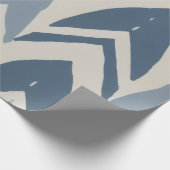 Stoffige blauwe kust batik Parang Chevron geometri Cadeaupapier (Hoek)