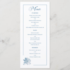 Stoffige Blauwe Lijn Kunst Roos Eetgelegenheden Br Menu