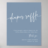 Stoffige Blauwe Luier Raffle Teken Jongen Modern M Poster (Voorkant)