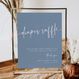 Stoffige Blauwe Luier Raffle Teken Jongen Modern M Poster