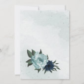 Stoffige blauwe & marine bloemen geometrische brui kaart (Achterkant)