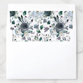 Stoffige blauwe marine waterverf bloemen