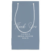 Stoffige Blauwe Minimalistische Bruidsjonker Bedan Klein Cadeauzakje (Voorkant)