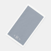 Stoffige blauwe monogram trouwpapieren gast handdo servet (Hoek)