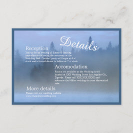 stoffige blauwe pastel bos landschap Bruiloft Informatiekaartje
