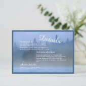 stoffige blauwe pastel bos landschap Bruiloft Informatiekaartje (Staand voorkant)