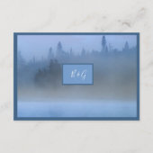 stoffige blauwe pastel bos landschap Bruiloft Informatiekaartje (Achterkant)