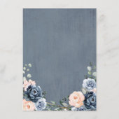 Stoffige Blauwe Perzik Blush Geometrische Trouwdet Informatiekaartje (Achterkant)