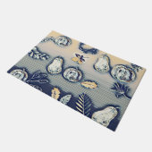 Stoffige blauwe pompoen herfst deurmat (Schuin)