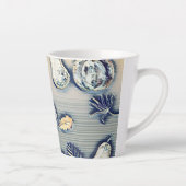 Stoffige blauwe pompoen herfst latte mok (Rechts)