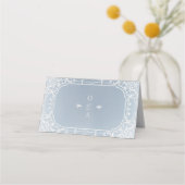 Stoffige blauwe romantische vintage bruiloft plaat plaatskaartje (Achterkant)