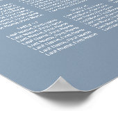 Stoffige Blauwe Roze Bloemige Zitplaats Grafiek 16 Poster (Hoek)