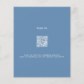 Stoffige blauwe roze gouden budget QR RSVP bruilof (Achterkant)