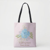 Stoffige blauwe rozen Huwelijkscadeau Nieuwgetrouw Tote Bag (Voorkant)