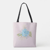 Stoffige blauwe rozen Huwelijkscadeau Nieuwgetrouw Tote Bag (Achterkant)
