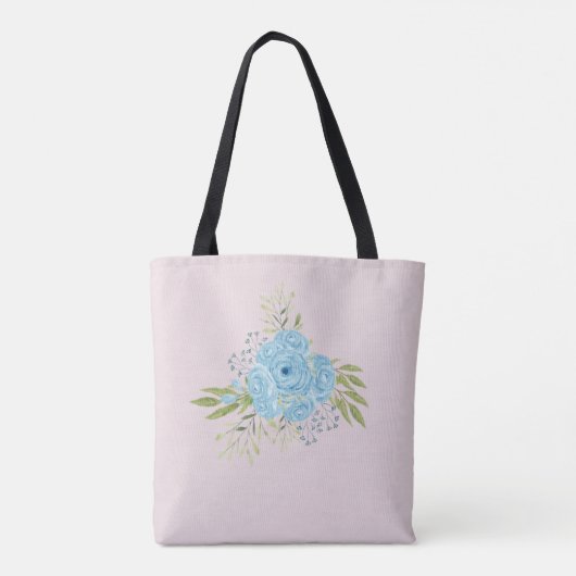 Stoffige blauwe rozen Huwelijkscadeau Nieuwgetrouw Tote Bag (Achterkant)