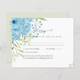 Stoffige Blauwe Rozen Lime Bladeren Trouwbudget