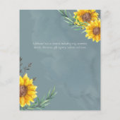 Stoffige Blauwe Salie Zonnebloemen Rustieke Boho B Flyer (Achterkant)