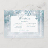 Stoffige Blauwe Sneeuwvlok Moderne Receptie Informatiekaartje (Voorkant)