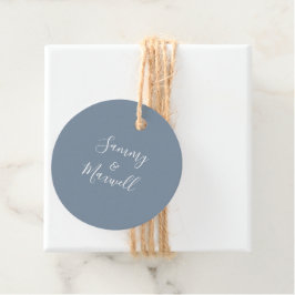 Stoffige Blauwe Strand Bruiloft Favor Tags Bedankjes Labels