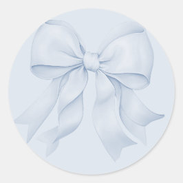 Stoffige Blauwe Strik Elegant Ronde Sticker