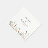 Stoffige blauwe takken groen bruiloft servet (Hoek)