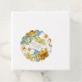 Stoffige blauwe tuinvloeemen Lente Bruiloft Feest Bedankjes Labels (In situ)