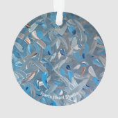 Stoffige Blauwe Versieringen Ornament (achterkant)