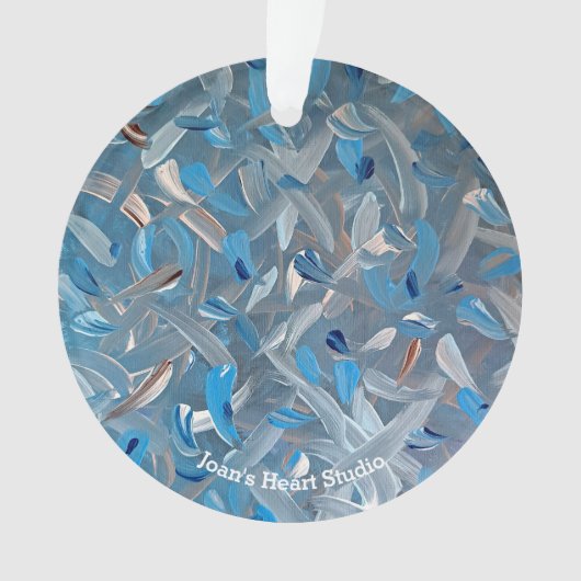 Stoffige Blauwe Versieringen Ornament (voorkant)
