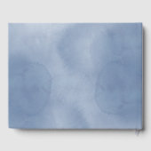 stoffige blauwe waterverf bloemen Doop Gastenboek (Achterkant)