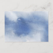 Stoffige Blauwe Waterverf, Bloemenhuwelijk QR Code Informatiekaartje (Achterkant)