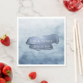 Stoffige Blauwe Waterverf en Acryl Servet (Insitu)